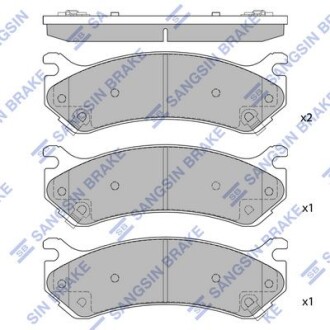Колодки гальмівні дискові (комплект 4 шт) Hi-Q (SANGSIN) SP1298