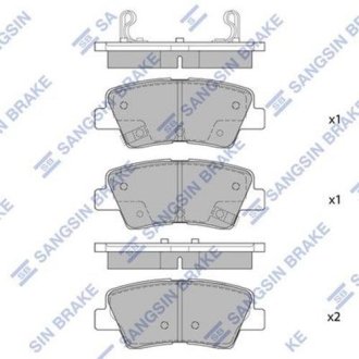 Колодки тормозные дисковые задние Hi-Q (SANGSIN) SP1401