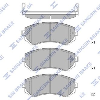 Комплект тормозных колодок из 4 шт. дисков Hi-Q (SANGSIN) SP1492