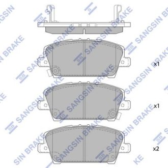 Комплект тормозных колодок Hi-Q (SANGSIN) SP1569