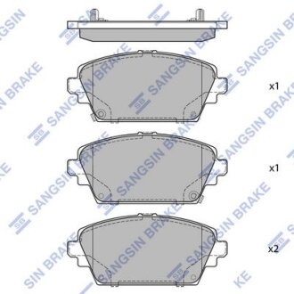 Колодки тормозные передние Nissan Primera (P12) (02-) Hi-Q (SANGSIN) SP1582A