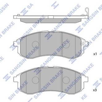 Комплект тормозных колодок из 4 шт. дисков Hi-Q (SANGSIN) SP1602