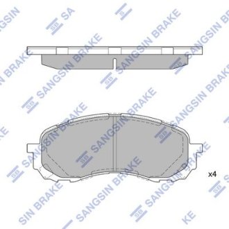 Комплект гальмівних колодок Hi-Q (SANGSIN) SP1629