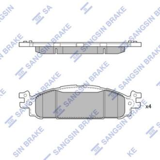 Комплект гальмівних колодок з 4 шт. дисків Hi-Q (SANGSIN) SP1711