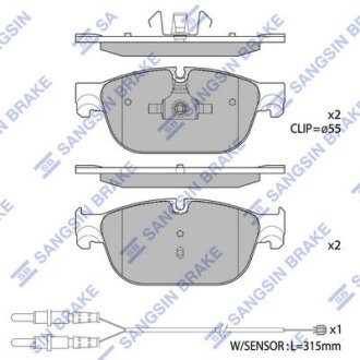 Колодки тормозные передние Citroen C4 II (B7), C5 III (RD), C6 (TD), DS4, DS5, P Hi-Q (SANGSIN) SP1828