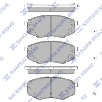 Колодки гальмівні дискові (комплект 4 шт) Hi-Q (SANGSIN) SP1847