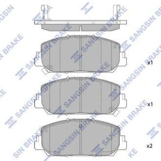 Колодки гальмівні дискові (комплект 4 шт) Hi-Q (SANGSIN) SP4026