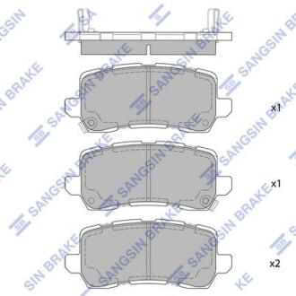 Колодки гальмівні дискові (комплект 4 шт) Hi-Q (SANGSIN) SP4135