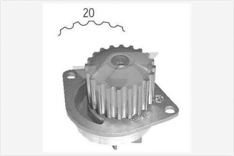 Насос водяний Citroen Xsara/Nissan Micra/Peugeot 205, 306, 309, 405 1.4; 1.5D; 1.6 (91-) HUTCHINSON WP17