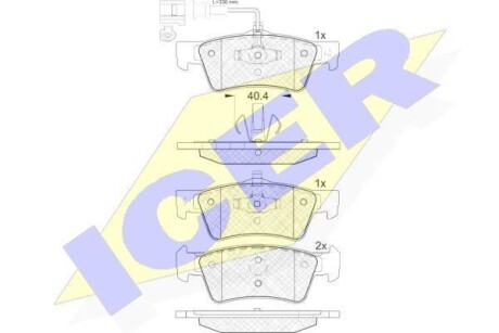 Комплект тормозных колодок (дискових) ICER 141816