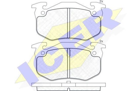 Комплект тормозных колодок (дискових) ICER 180649