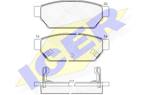 Комплект тормозных колодок (дискових) ICER 180982