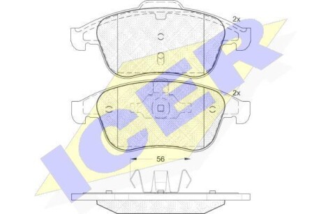 Комплект тормозных колодок (дискових) ICER 181859