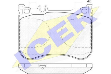 Комплект тормозных колодок (дискових) ICER 182080