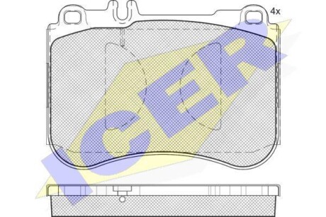 Комплект тормозных колодок (дискових) ICER 182194