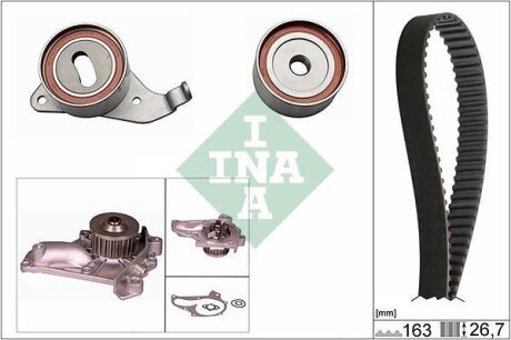 Комплект ГРМ, пас+ролик+помпа INA 530026830