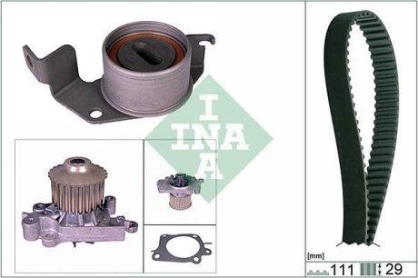 Комплект ГРМ, пас+ролик+помпа INA 530030230