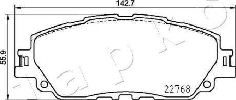 КОЛОДКИ ГАЛЬМІВНІ ПЕРЕДНІ Toyota Camry 2.5 Hybrid (17 -), RAV 4 (18 -)/Lexus ES, UX (18-) JAPKO 502026