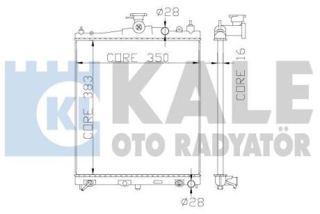Радіатор охолодження двигуна (паяний) Nissan Micra (03-), Note (04-) АКПП 1.2i, 1.4i, 1.6i OTO RADYATOR Kale 363200