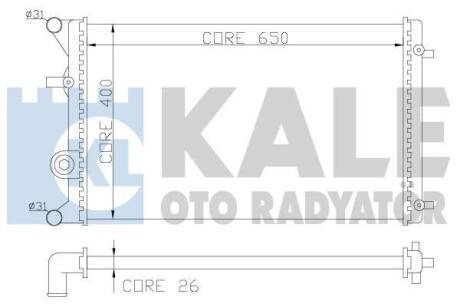 Радиатор охлаждения двигателя (паяный) Audi A3 (97-)/Seat Leon (99-)/Skoda Octav Kale 366400