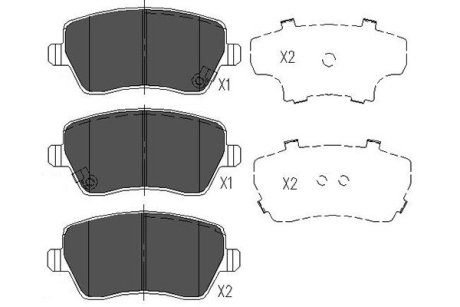 Комплект тормозных колодок PARTS KAVO KBP-8522