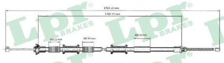 Трос ручного тормоза LPR C0166B