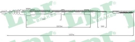 Трос ручного тормоза LPR C0305B