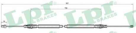 Трос ручного гальма LPR C0348B