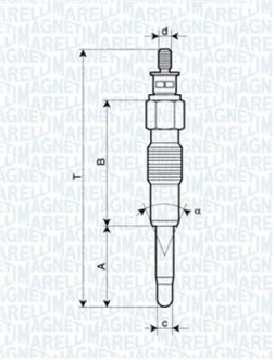 Свеча накаливания MAGNETI MARELLI 062900040304 (фото 1)