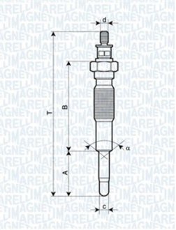 Свеча накаливания MAGNETI MARELLI 062900063304 (фото 1)