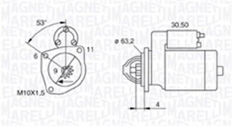 Стартер MAGNETI MARELLI 063721057010 (фото 1)