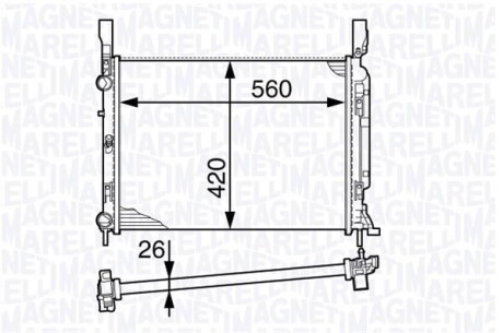 Радиатор системы охлаждения MAGNETI MARELLI 350213142600