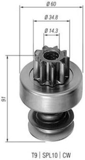 Бендикс стартера MAGNETI MARELLI 940113020204