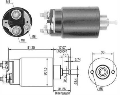 Втягуюче реле стартера MAGNETI MARELLI 940113050404