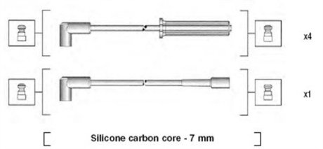 Комплект изолированных проводов для свечей зажигания MAGNETI MARELLI 941365070930