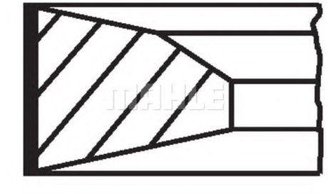 Комплект поршневых колец цилиндра. MAHLE / KNECHT 038 03 N0