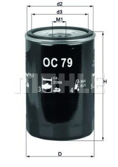 Фільтр масляний MAHLE / KNECHT OC79