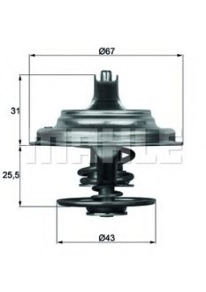 Термостат із прокладкою MAHLE / KNECHT TX 23 75D