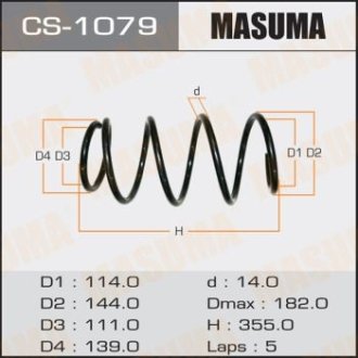 Пружина підвіски передня Toyota Camry (06-11) (CS-1079) MASUMA CS1079