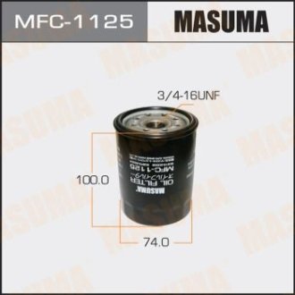 Фильтр масляный Toyota FJ Cruiser (06-09), Land Cruiser (-12), Land Cruiser Prado (05-09), Sequoia (00-09) 4.0, 4.7 (MFC-1125) MASUMA MFC1125