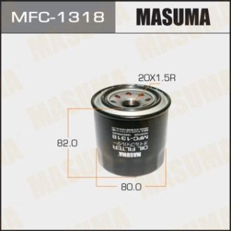 Фільтр масляний Kia, Hyundai, Mazda, MMC, Subaru, (83-) D=78.5mm, H=76mm, M20x1.5 (MFC-1318) MASUMA MFC1318