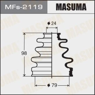 Пильовик ШРУСа зовнішнього Mazda 6 (12-) / Toyota Corolla (00-06), Prius (00-05) силікон (MFs-2119) MASUMA MFs2119