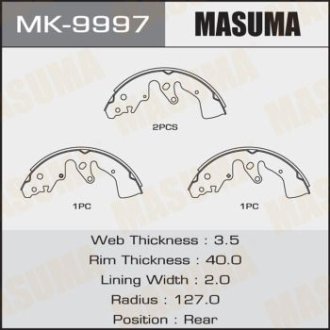 Колодки гальмівні стояночного гальма (MK-9997) MASUMA MK9997