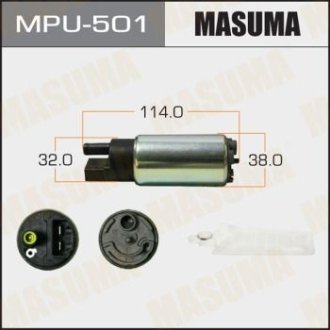 Бензонасос электрический (+сеточка) Honda/ Mazda/ Mitsubishi/ Suzuki (MPU-501) MASUMA MPU501