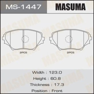 Колодки гальмівні передні Toyota RAV 4 (00-05) (MS-1447) MASUMA MS1447