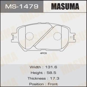 Колодки тормозные передн (MS-1479) MASUMA MS1479