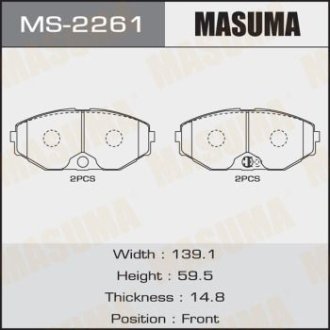 Колодки гальмівні передні FIAT DUCATO (06-16), NISSAN MAXIMA (MS-2261) MASUMA MS2261