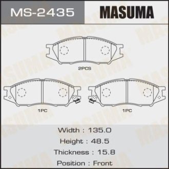 Колодки гальмівні передні Mitsubishi Lancer (00-08) (MS-2435) MASUMA MS2435