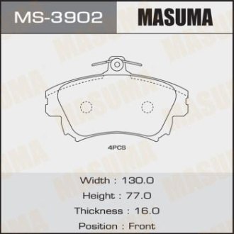 Колодки тормозные (MS-3902) MASUMA MS3902