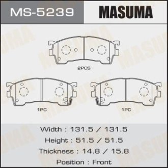 Колодки гальмівні передні (MS-5239) MASUMA MS5239